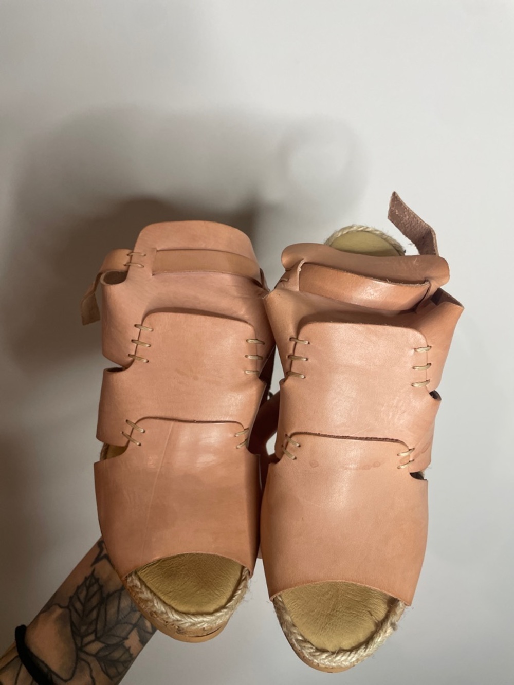 Free People | Vachetta Rose Platform Wedge Sandals Size 8 - Picture 3 of 5